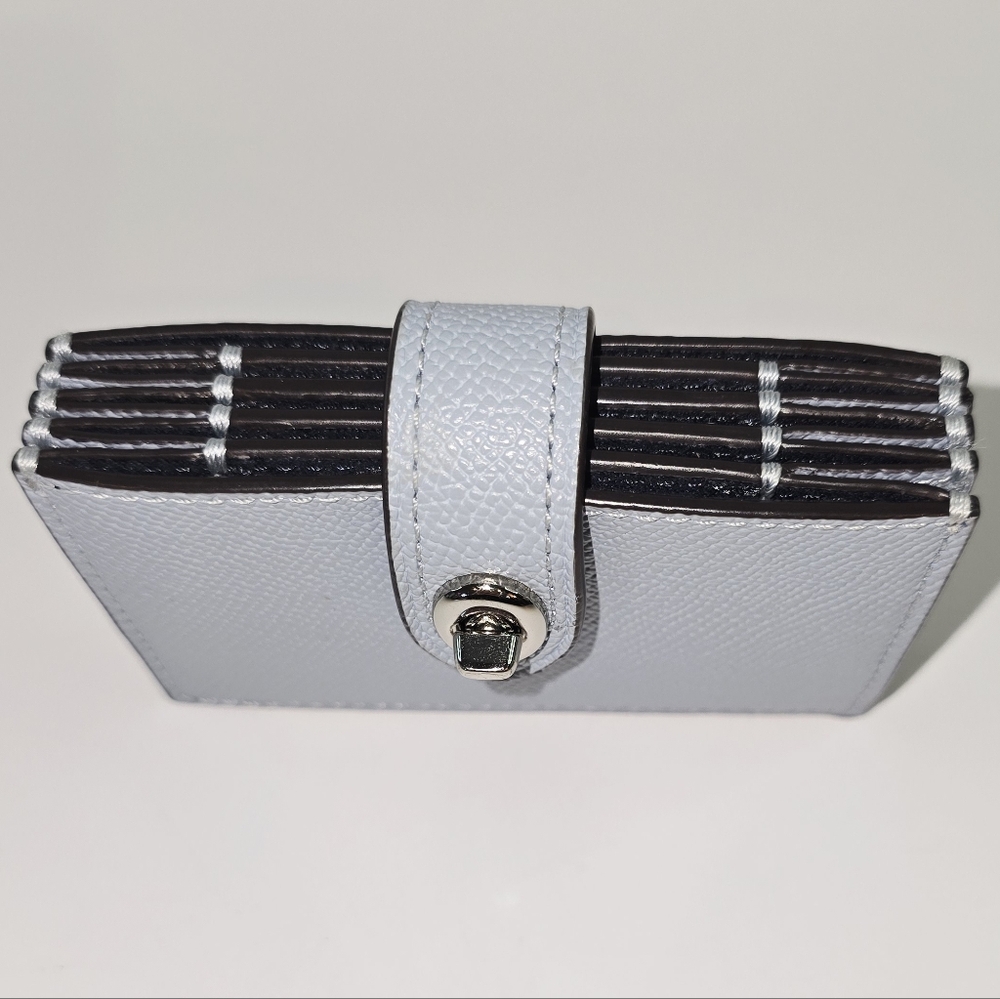 Coach Accordion Card Holder Leather Wallet | Twilight Blue - Picture 2 of 5